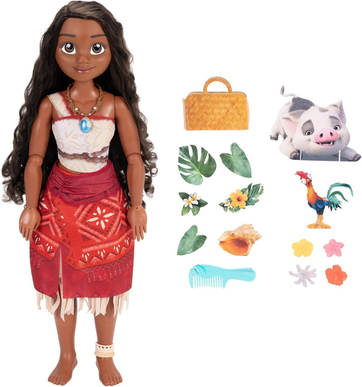 Disney Prinzessin Vaiana Spielpuppe, 81cm,Jakks Pacific, bewegliche Puppe in My Size, inklusive Haar