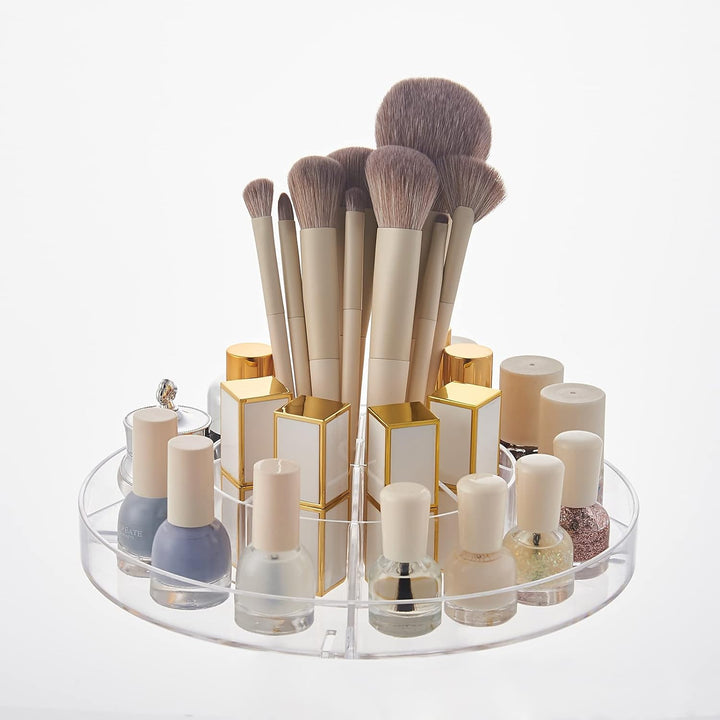 SUNFICON Rotating Makeup Organiser, Crystal Clear Transparent, Transparent