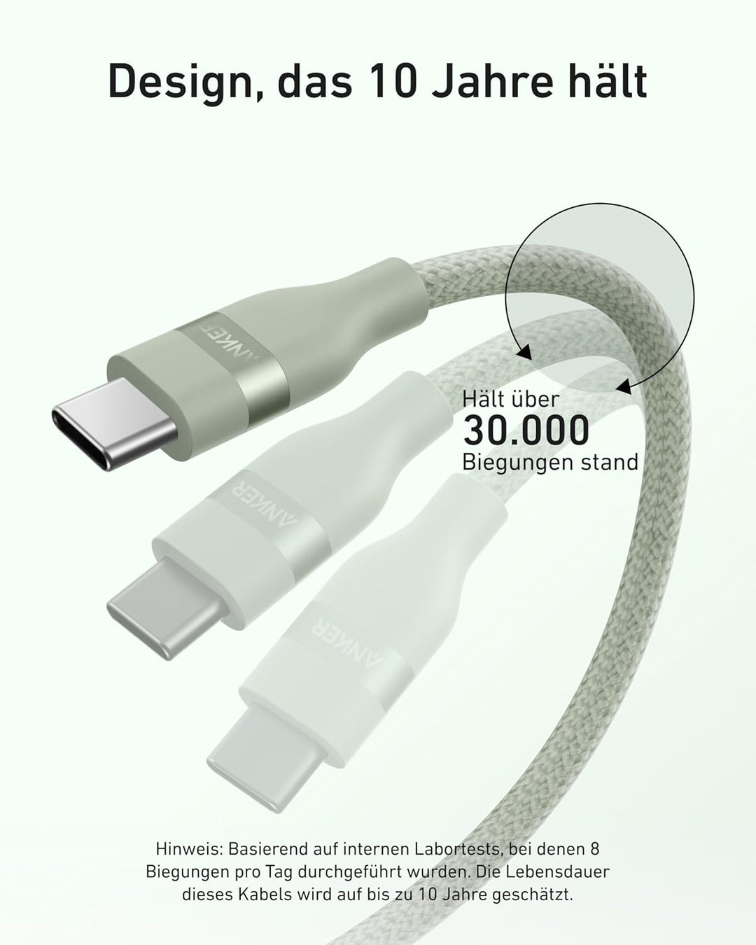 Anker Nano 240W USB C auf USB C Kabel, [1 Stück 1,8m] PD 3.0 Schnellladekabel USB C Kable, flexibel