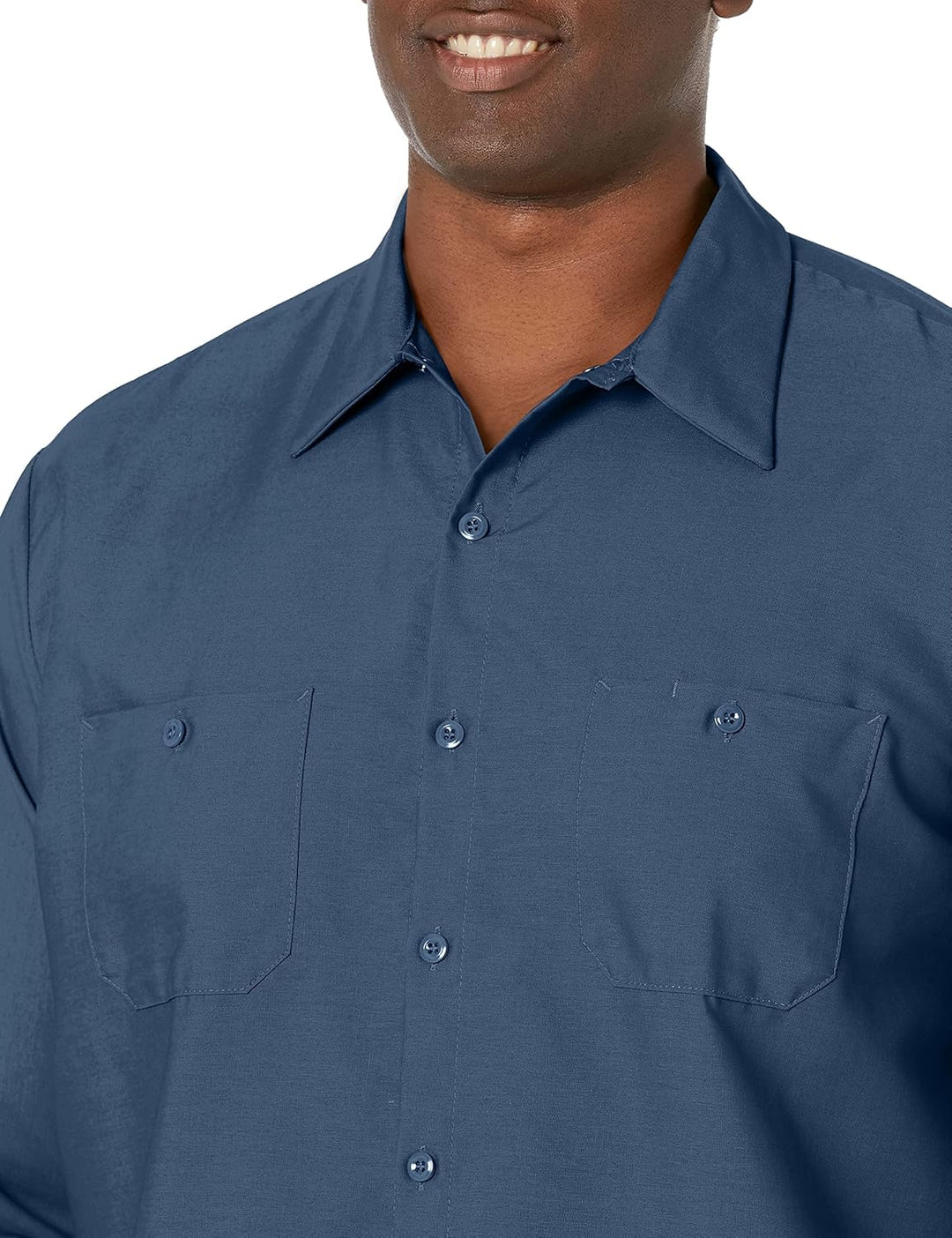 Red Kap Herren Industrial Regular Fit Langarm Button-Down-Arbeitshemd, S Dunkelblau