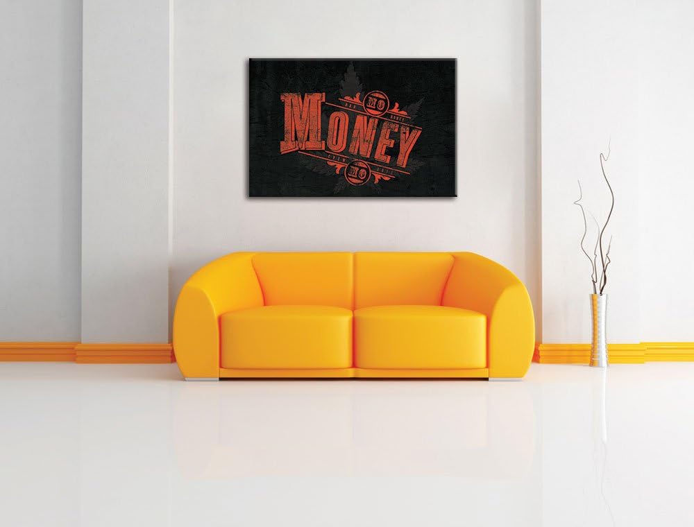 Pixxprint More Money Black Format: 100x70auf Leinwand, XXL riesige Bilder fertig gerahmt mit Keilrah