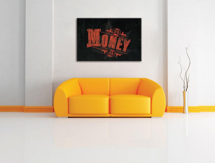 Pixxprint More Money Black Format: 100x70auf Leinwand, XXL riesige Bilder fertig gerahmt mit Keilrah