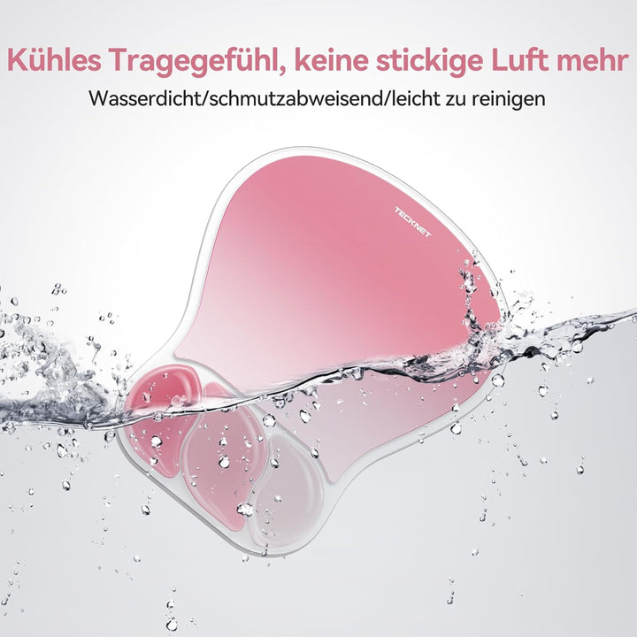 TECKNET Mauspad mit Gelkissen Foam Mousepad Ergonomisches Wasserdicht Komfort Mausmatte mit Handgele