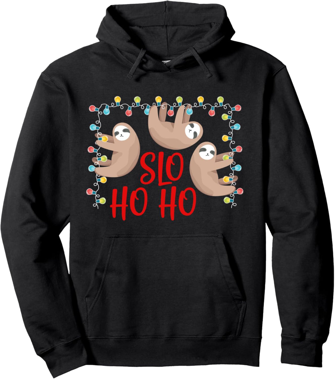 Faultier Weihnachten Slo Ho Ho Urlaub Wintergeschenk Pullover Hoodie