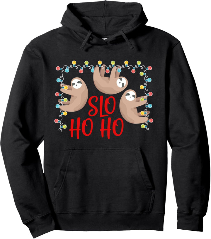 Faultier Weihnachten Slo Ho Ho Urlaub Wintergeschenk Pullover Hoodie
