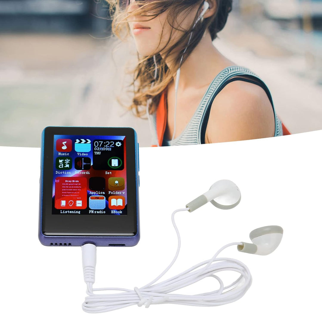 2,4 Zoll MP3 Player mit Voll Touchscreen, Bluetooth 5.0 Musikplayer mit 4 GB Flash Speicher und TF K