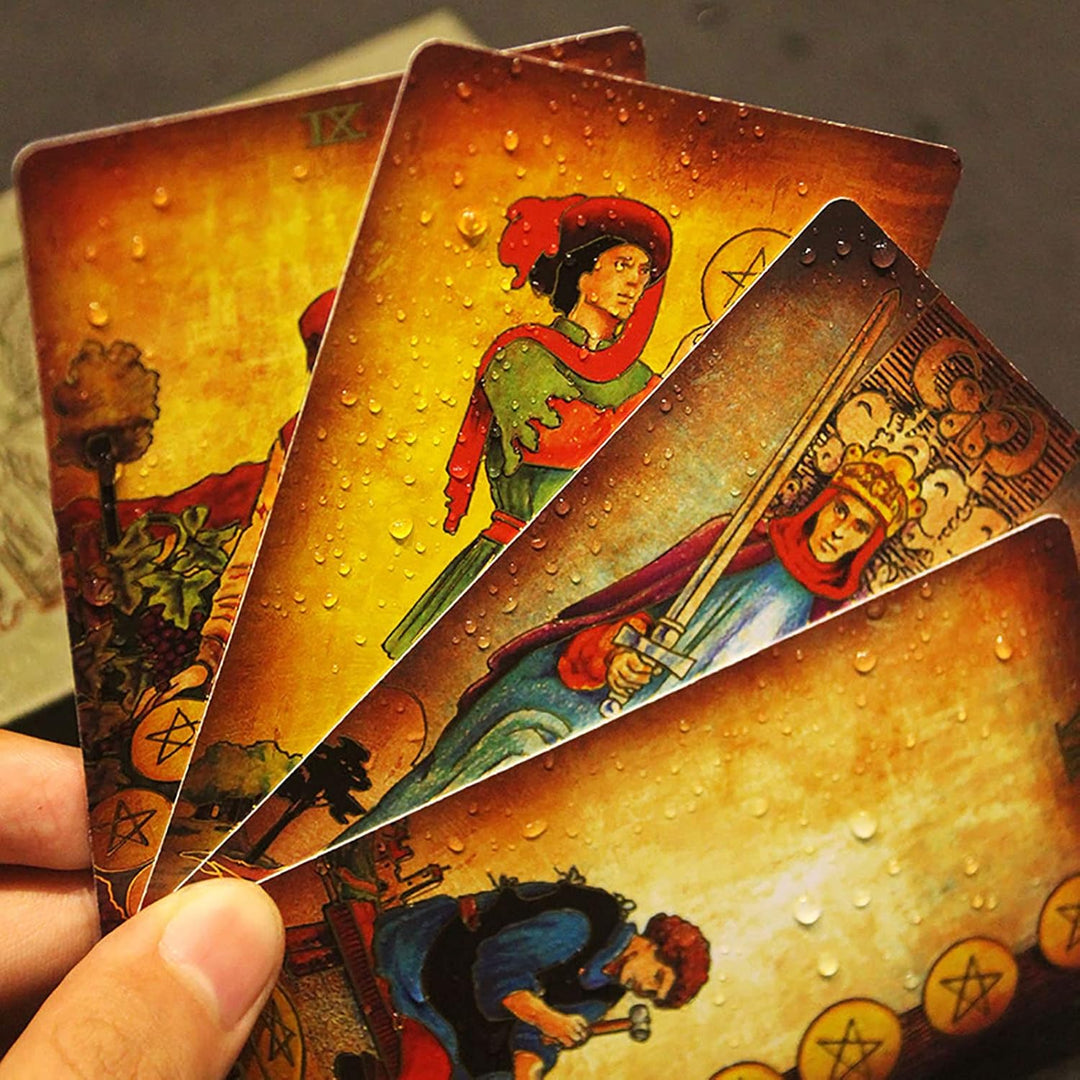 YLME Tarotkarten - Tarot Karten für Anfänger - Wasserdichtes PVC-Material - Tarot Cards - mit Buch -