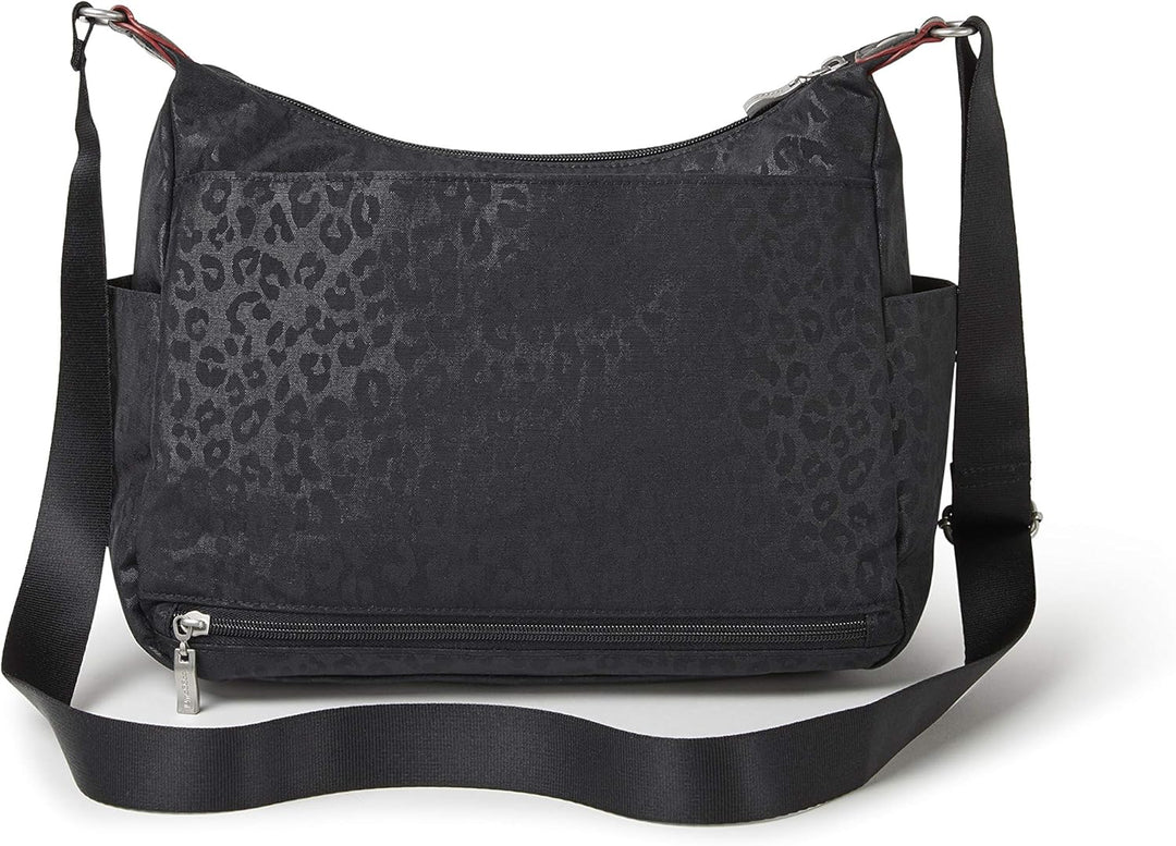 Baggallini Damen Anywhere Large Überall Hobo Einheitsgrösse Schwarz (Black Cheetah), Einheitsgrösse