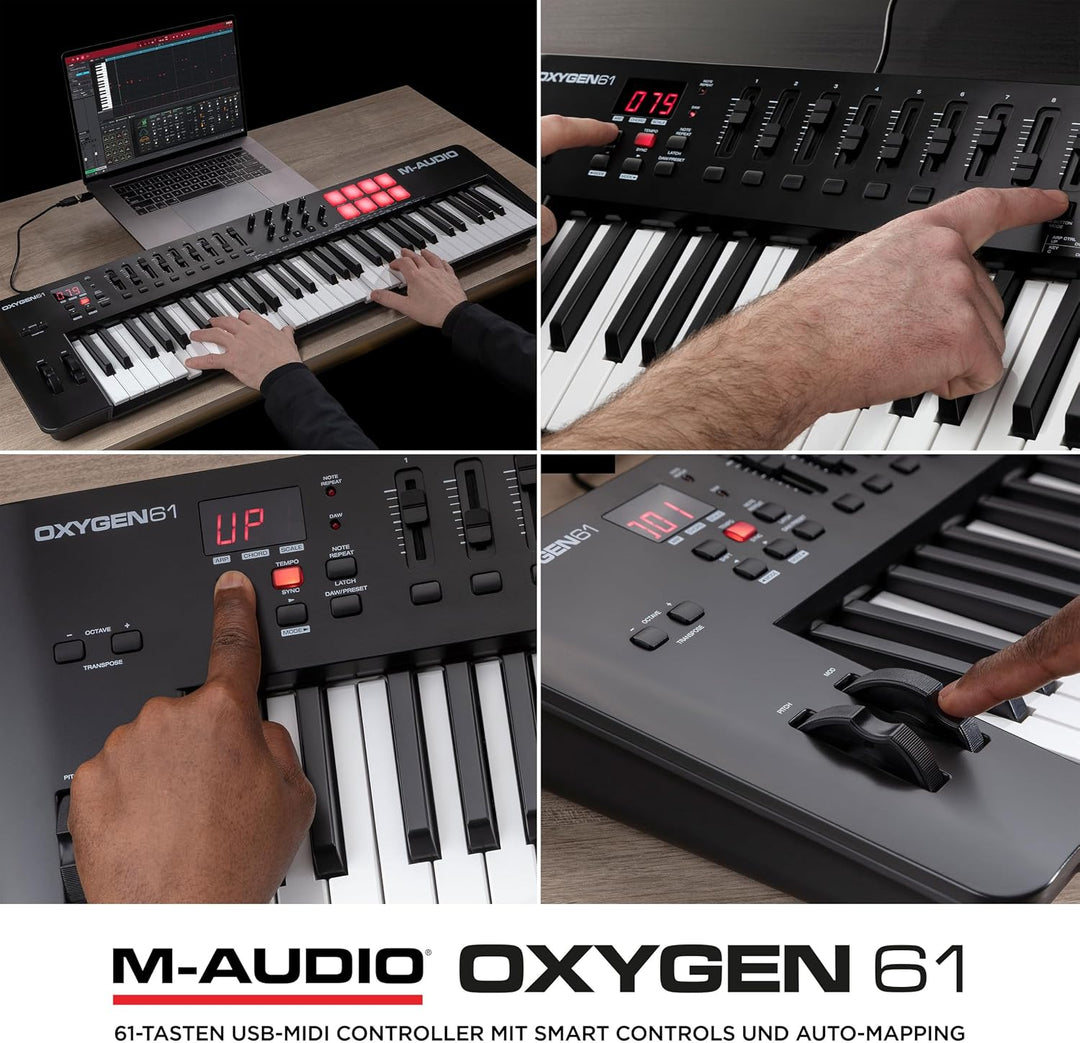 M-Audio Oxygen 61 V – 61-Tasten USB MIDI Keyboard Controller mit Beat Pads, Smart Chord &amp; Scale Modi