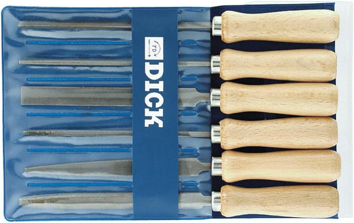 F. DICK Schlüsselfeilensatz 6tlg. 100 mm (Feilen für allgemeine Arbeiten, Hieb 2, Stahl, Eisen, NE-M