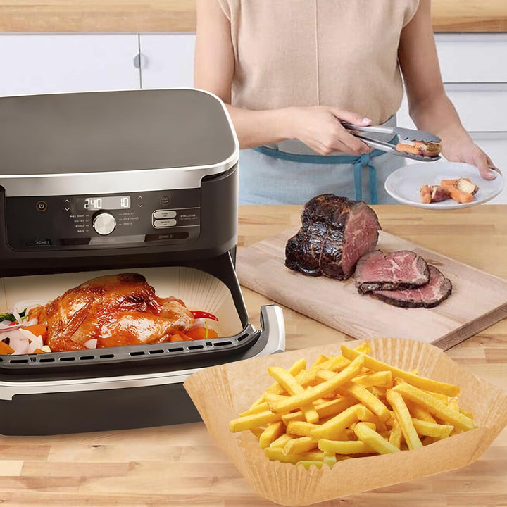 Heissluftfritteuse Zubehör für Ninja Foodi Flexdrawer 10,4 L AF500DE, 150 Stück Backpapier, Kompatib