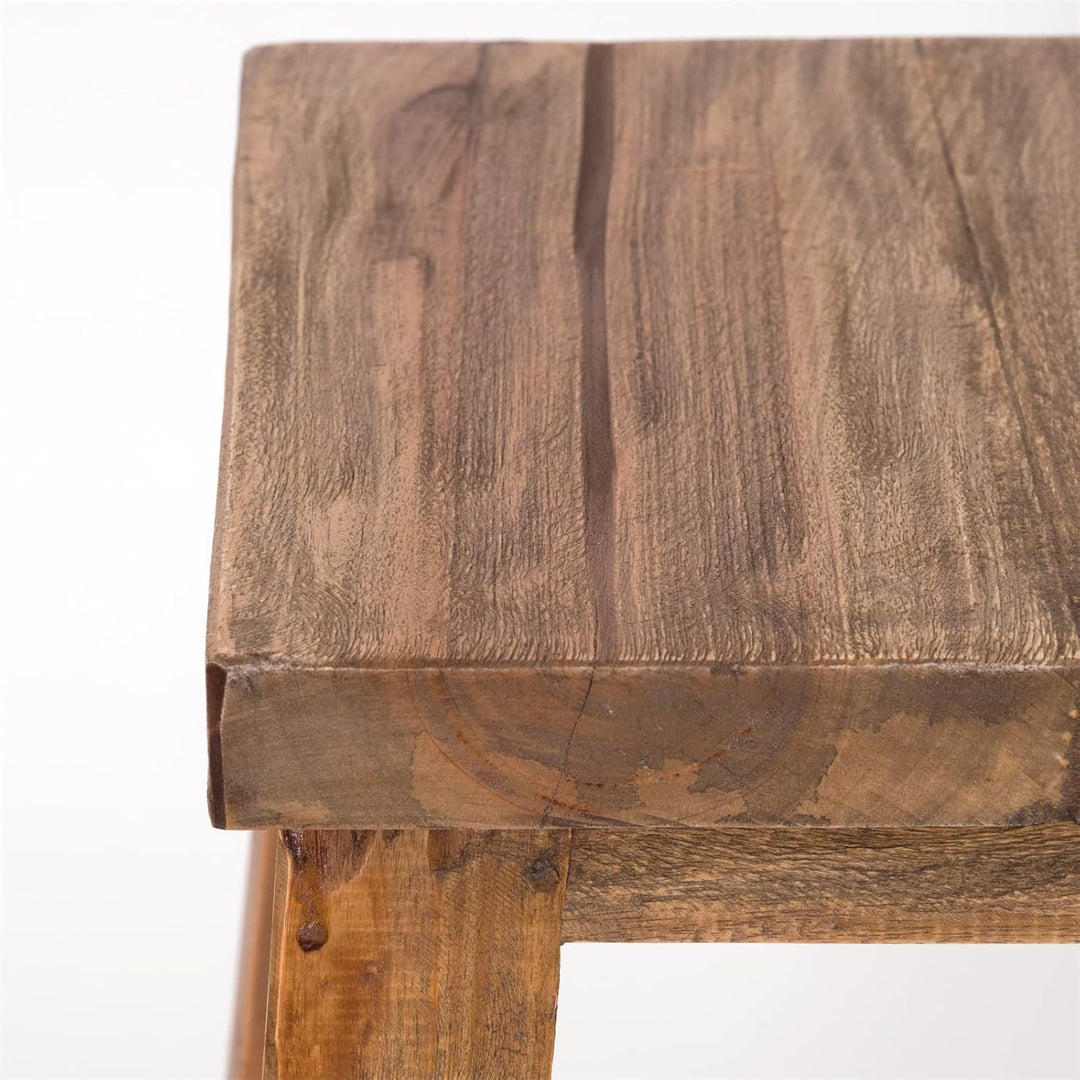 DESIGN DELIGHTS Holz BARHOCKER Nippo | 70x35 cm, Massivholz | Thekenhocker, Barstuhl, rustikaler Sit