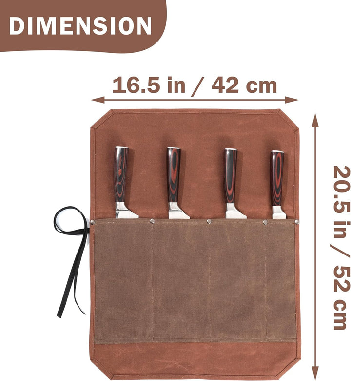 Multifunktions Messertasche, Messertasche aus 16oz gewachstem Canvas, Schnittfeste professionelle Ko