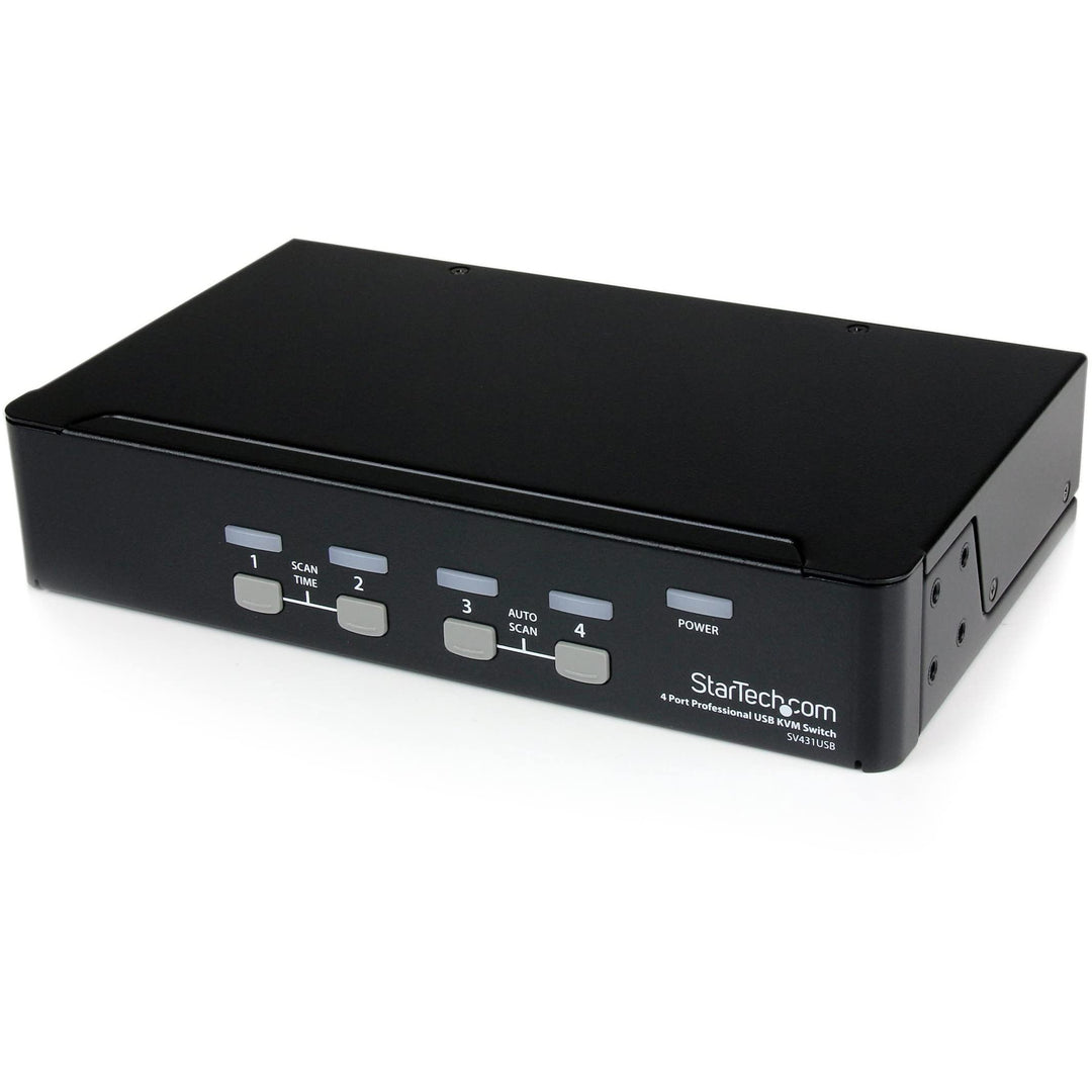 StarTech.com 4 Port VGA USB KVM Switch mit Hub - VGA KVM Umschalter für 4 PC's - Desktop KVM Switch
