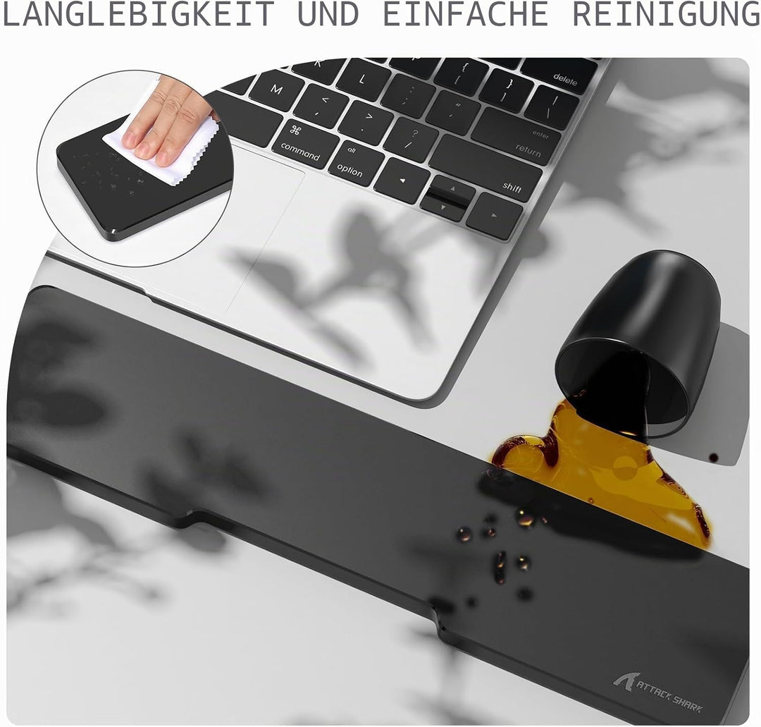 ATTACK SHARK 87 Tasten CNC Acryl-Tastatur-Handgelenkstütze, Transparente Handballenauflage, Für 80%
