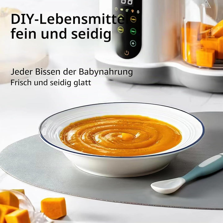 4-in-1 Babybrei Zubereiter &amp; Dampfgarer Mixer Baby, 400ml Baby Küchenmaschine mit Touchscreen, Autom