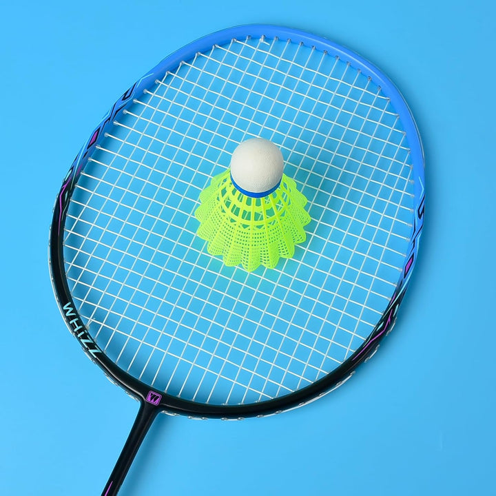 WHiZZ Carbon Badminton Schläger Set, Leichter Graphit Badmintonschläger Federball Set für Training,