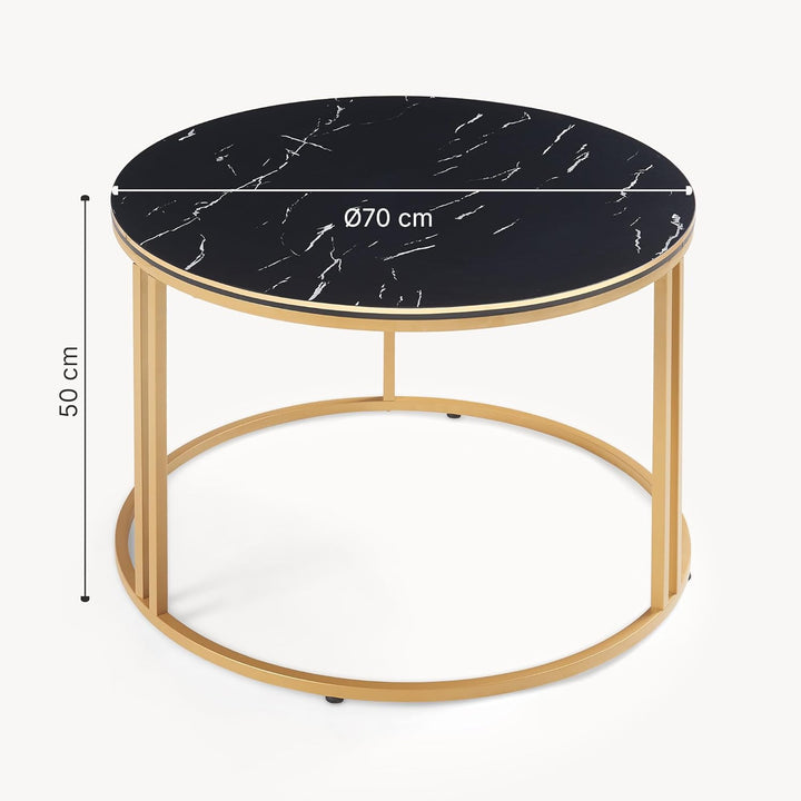[en.casa] Couchtisch Aulum Beistelltisch 50 x 80 cm Kaffeetisch aus Spanplatte und Metall Sofatisch