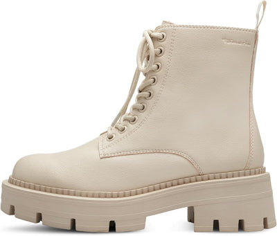 Tamaris Damen Combat Boots, Frauen Stiefeletten,TOUCHit-Fussbett 38 EU Beige, 38 EU Beige