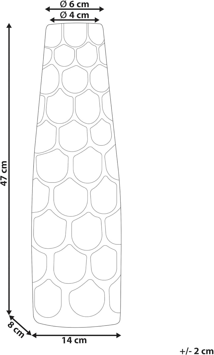Blumenvase Aluminium silber mit Schuppen Struktur 47cm Handarbeit Deko Sukhothai