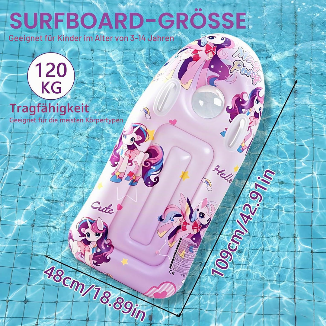 CIYIN Schwimmbrett Bodyboard Aufblasbar, Surfbrett Bodyboard mit Griffen, Schwimmhilfe Aufblasbar Ki