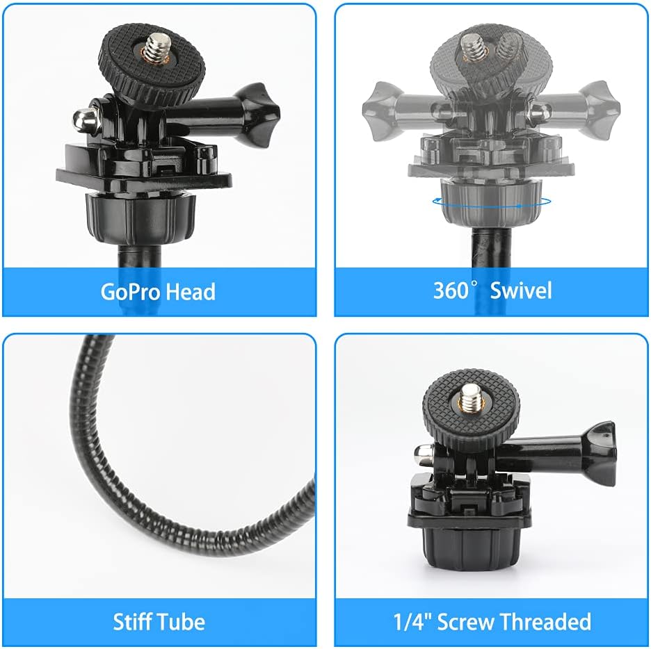 Webcam-Halterung, 25Zoll Webcam-Ständer 360° verstellbarer Schwanenhals-Armhalterung Flexibler Tisch