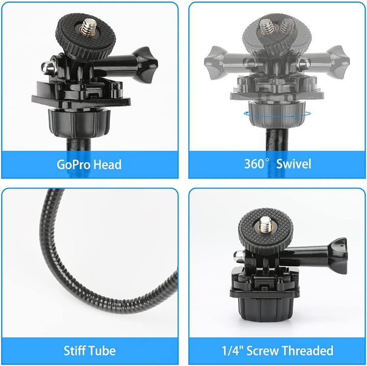 Webcam-Halterung, 25Zoll Webcam-Ständer 360° verstellbarer Schwanenhals-Armhalterung Flexibler Tisch