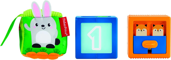 Fisher-Price GJW13 - Babys Bunte Tierbausteine, 3 Stück, Bunte Aktivitätsspielzeuge Babyspielzeug ab