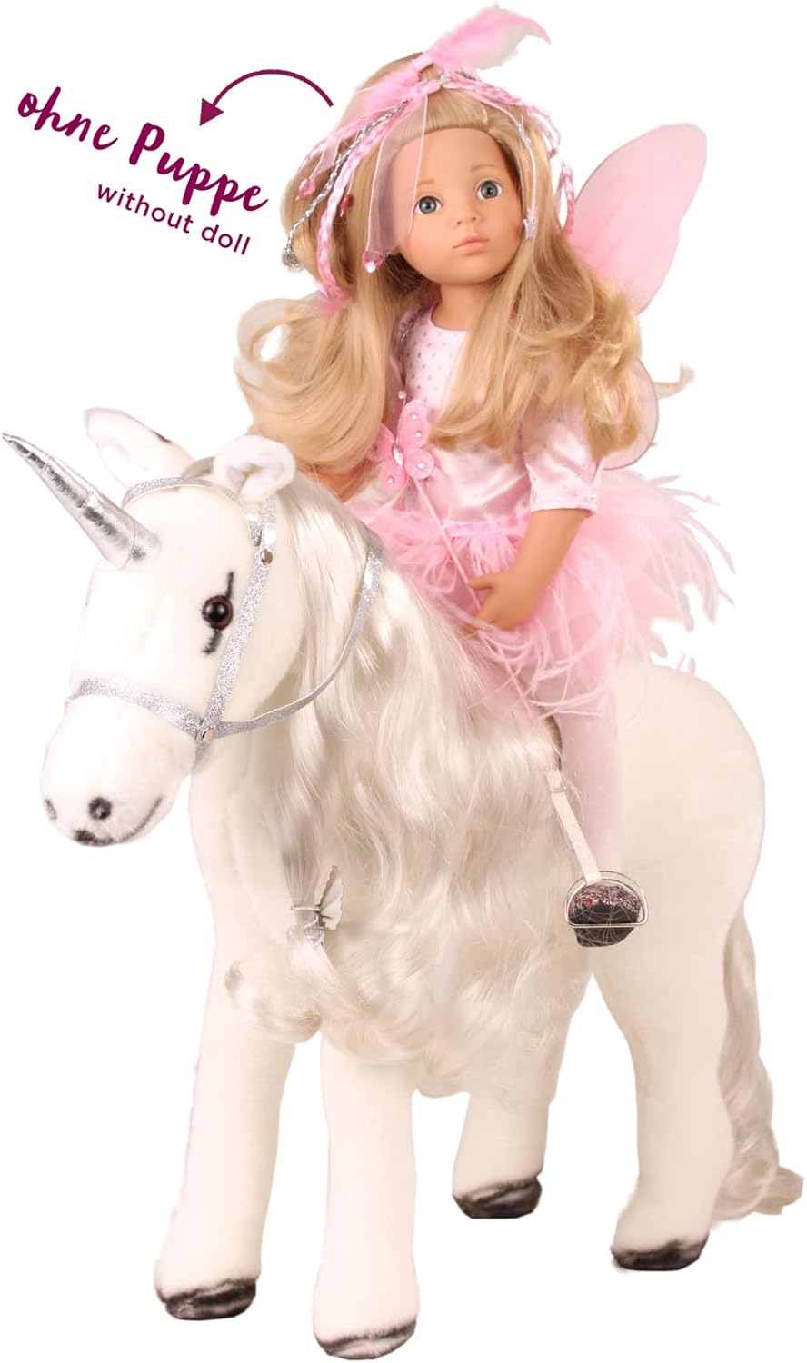 Götz 3402631 Achat Einhorn Puppe zum Kämmen - Kämmpferd - Stockmass von ca. 37 cm und Einer Höhe von