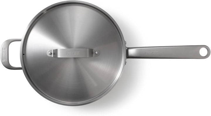 Skottsberg Edelstahl‑Schmorpfanne mit Deckel - Ø 28cm – PFAS‑frei, spülmaschinenfest - für Induktion
