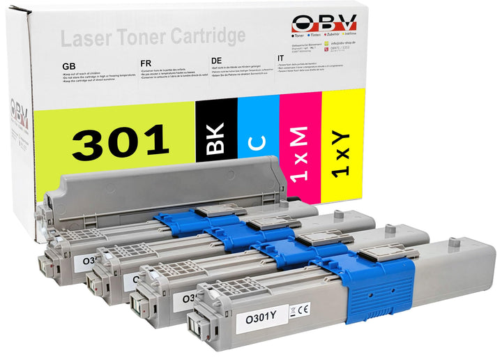 OBV 4X kompatibler Toner für Oki C301 C301DN C321 C321DN MC332 MC332DN MC342DN MC342 MC342DNW MC342W