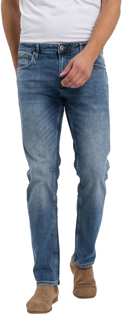 Cross Jeans Herren Damien Slim Jeans 33W / 34L Blau (Mid Blue 020), 33W / 34L Blau (Mid Blue 020)
