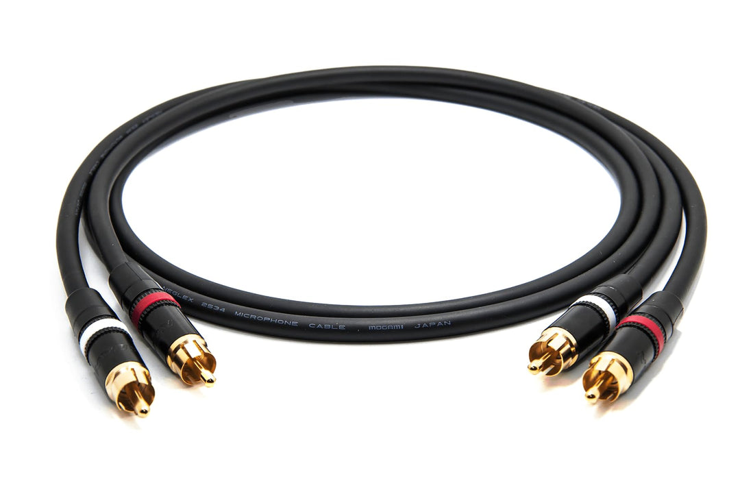 enoaudio Mogami 2534 Quad Stereo Paar (L,R) Audio Kabel | Neutrik Gold Cinch RCA | HiFi, 0,5 m, 0,5