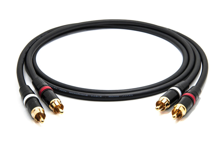 enoaudio Mogami 2534 Quad Stereo Paar (L,R) Audio Kabel | Neutrik Gold Cinch RCA | HiFi, 0,5 m, 0,5