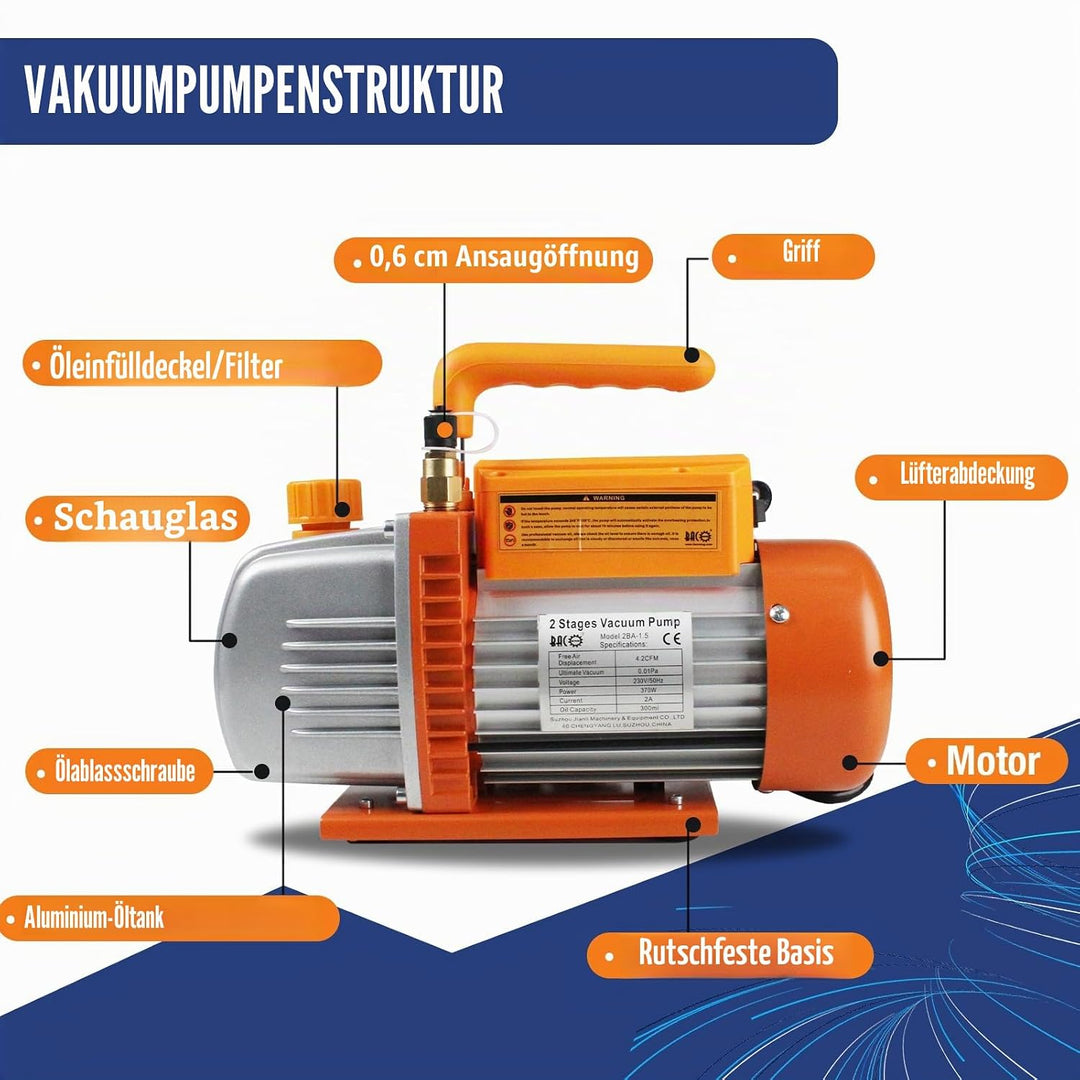 BACOENG 4.2CFM Zweistufige Vakuumpumpe