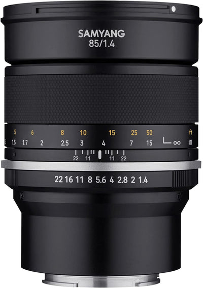 SAMYANG 22995 MF 85mm F1,4 MK2 Fuji X – Porträt Objektiv manueller Fokus für Vollformat und APS-C Fe