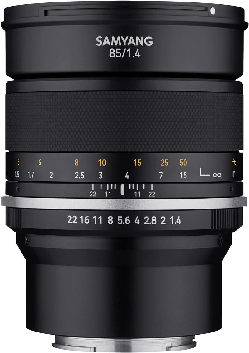 SAMYANG 22995 MF 85mm F1,4 MK2 Fuji X – Porträt Objektiv manueller Fokus für Vollformat und APS-C Fe