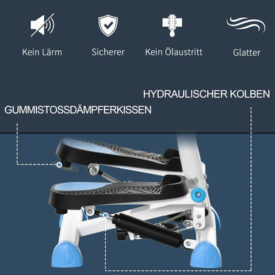 HOMCOM Stepper Fitness Swing Stepper mit LCD-Schirm und Handgriff Hometrainer für Zuhause bis 100 kg