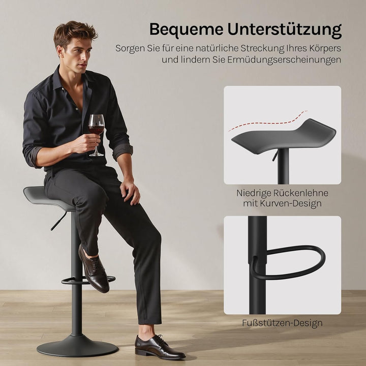 WOLTU Barhocker BH159gr-1 1er Set Barstuhl Tresenhocker Bistrohocker Designer Hocker, höhenverstellb