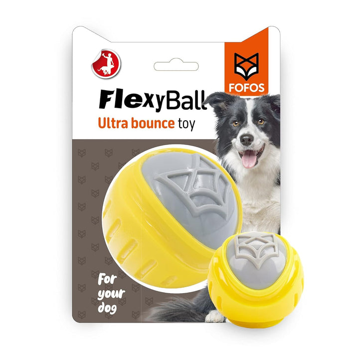 FOFOS Flexy Ball Ultra Bounce Loud Squeaky Dog Toy, gelb ist ein Hundespielzeug, das stundenlangen S