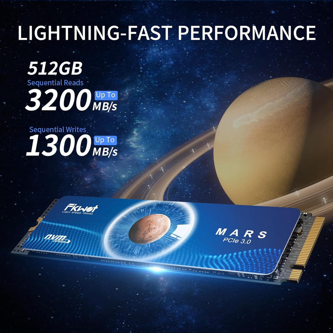 Fikwot FX550 NVMe SSD 512GB M.2 SSD PCIe 3.0×4, Lesen bis zu 3.200 MB/s, M2 2280 internes Soild-Stat