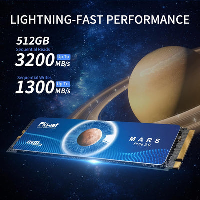 Fikwot FX550 NVMe SSD 512GB M.2 SSD PCIe 3.0×4, Lesen bis zu 3.200 MB/s, M2 2280 internes Soild-Stat