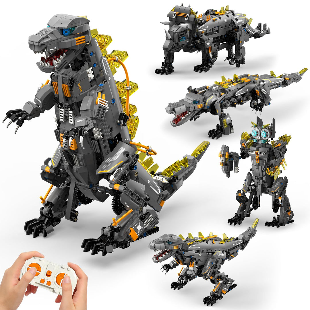 Technik Roboter Bauspielzeug für Kinder,5 in 1 App & Fernsteuerung Technic Roboter Dinosaurier Monst