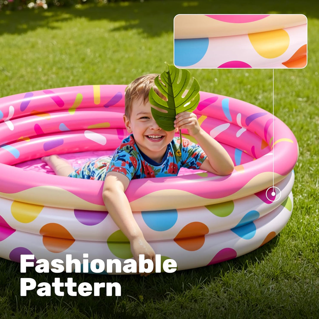 SLOOSH 3 Pack 45" X 10" aufblasbares Planschbecken, Wassermelone & Ananas & Cupcake Schwimmbad für K