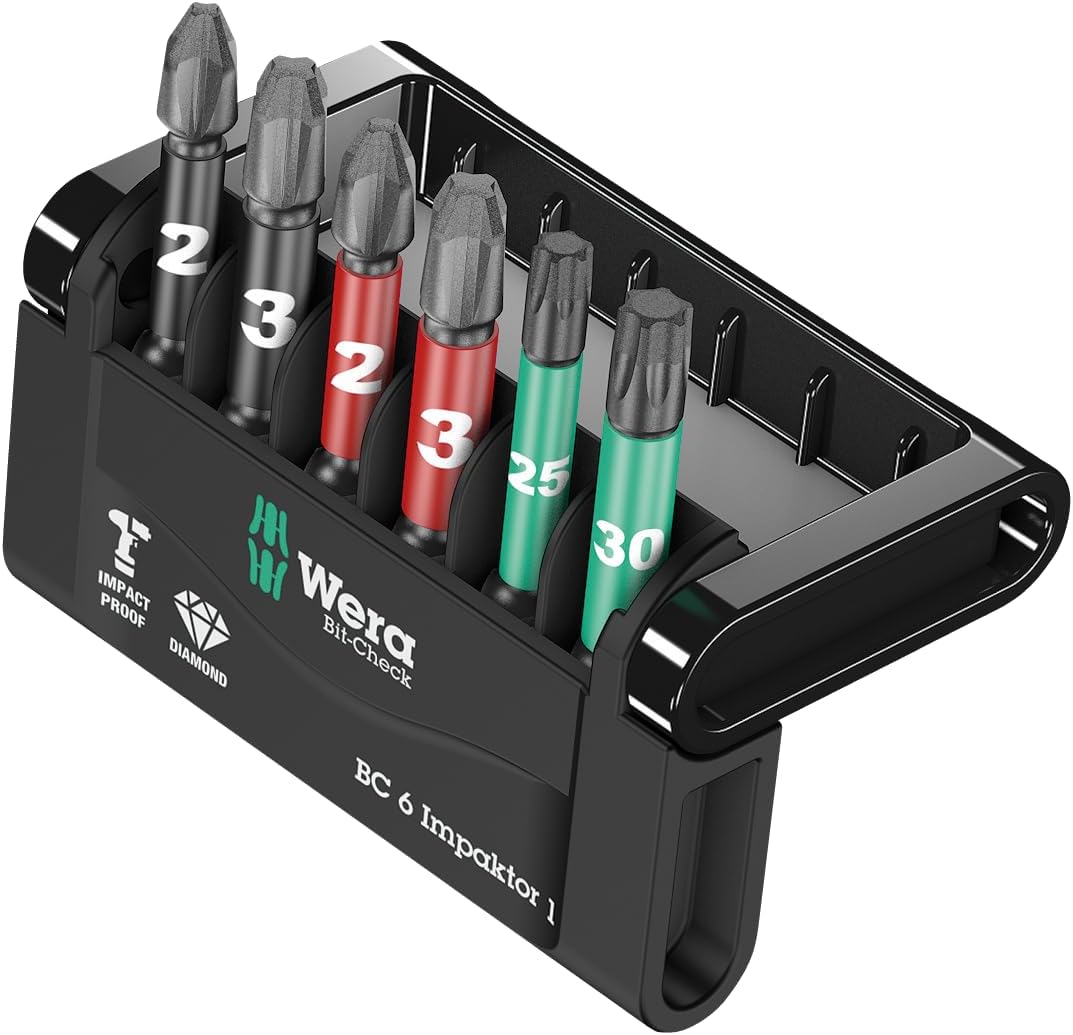 Wera Bit-Sortiment, Bit-Check 6 Impaktor 1, 6-teilig, 05057695001 Bit-Check 6 Impaktor 1 Single, Bit
