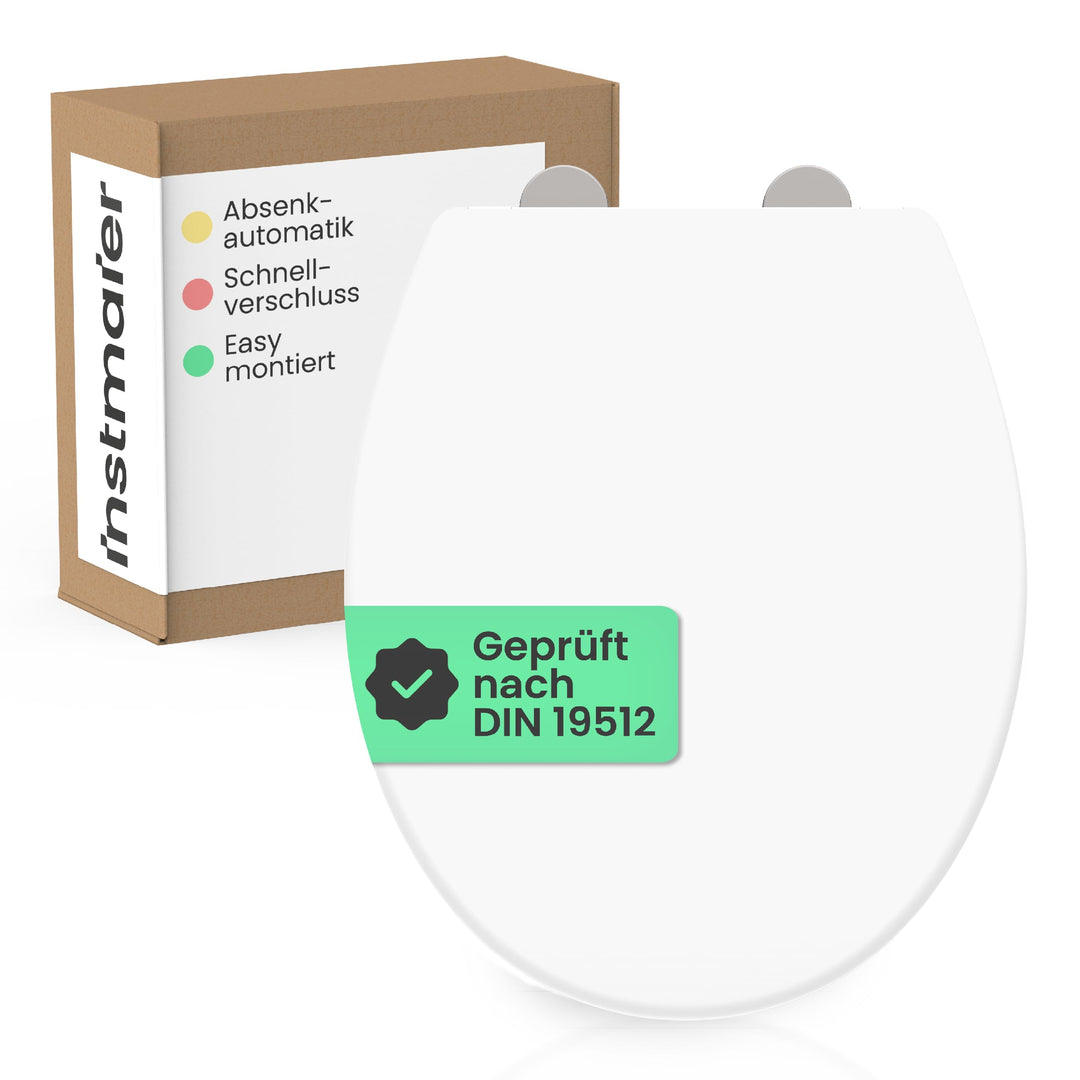 instmaier Helma | Toilettendeckel mit Absenkautomatik | Weiss | Ovale Form | Toilettensitz aus Durop