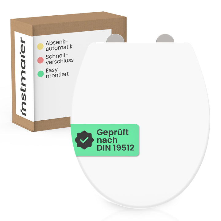 instmaier Helma | Toilettendeckel mit Absenkautomatik | Weiss | Ovale Form | Toilettensitz aus Durop