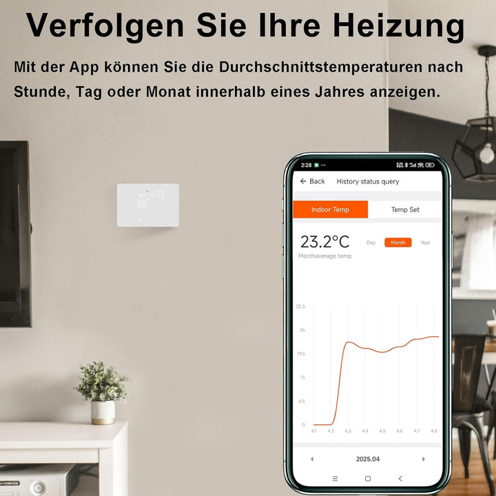 KETOTEK Smart Thermostat Heizkessel WLAN 5A 230V, Kompatibel mit Alexa, WiFi Raumthermostat Boiler T