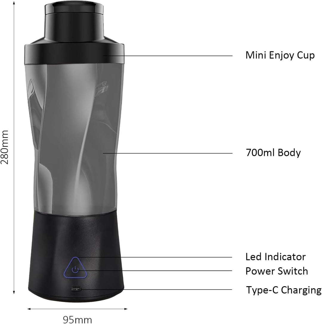 Smoothie Maker to Go, 700ml Tragbarer Mixer, Portable Blender mit 6-Klingen Edelstahl, Mini Mixer fü