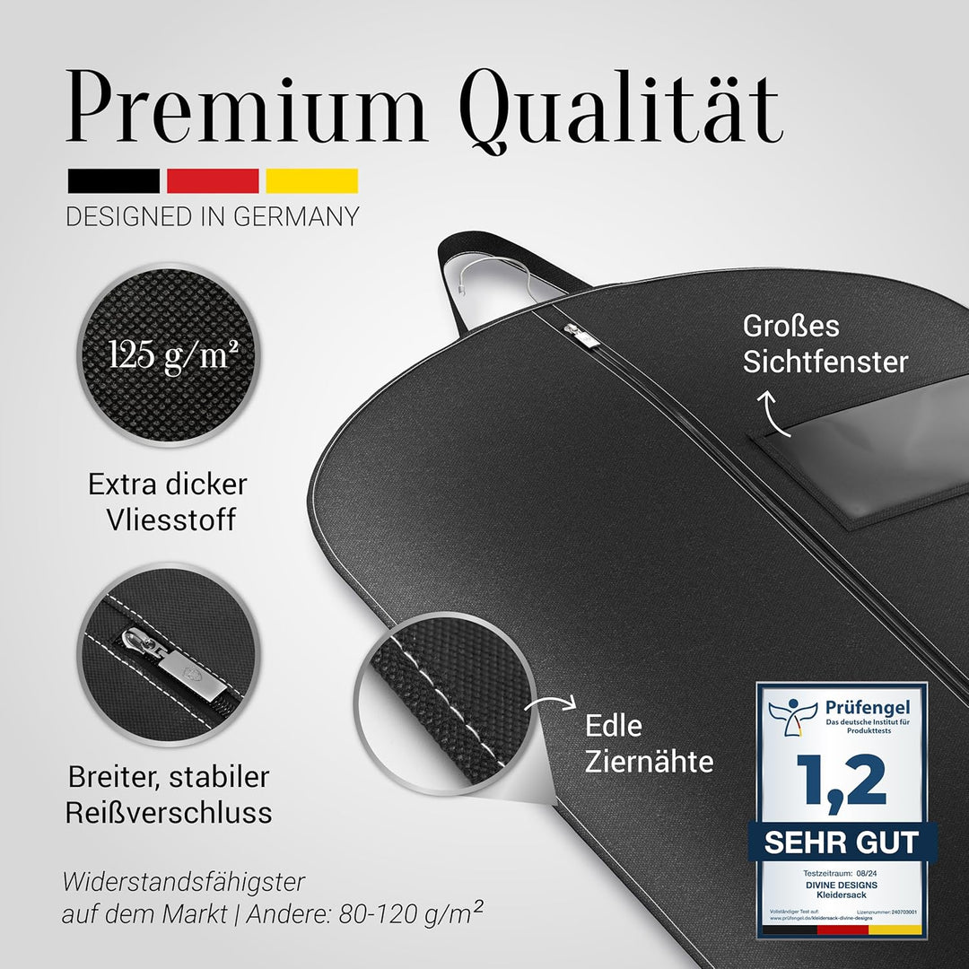 3 x Kleidersack Anzug + Bonus Schuhbeutel - 102 x 60 cm - Kleiderhülle Hält Ein Leben Lang | Anzugta